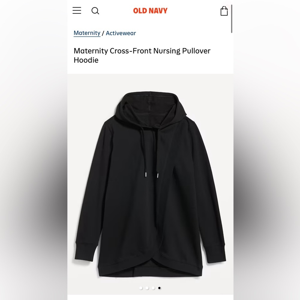 Old Navy Black Maternity Cross-Front Nursing Pullover Hoodie